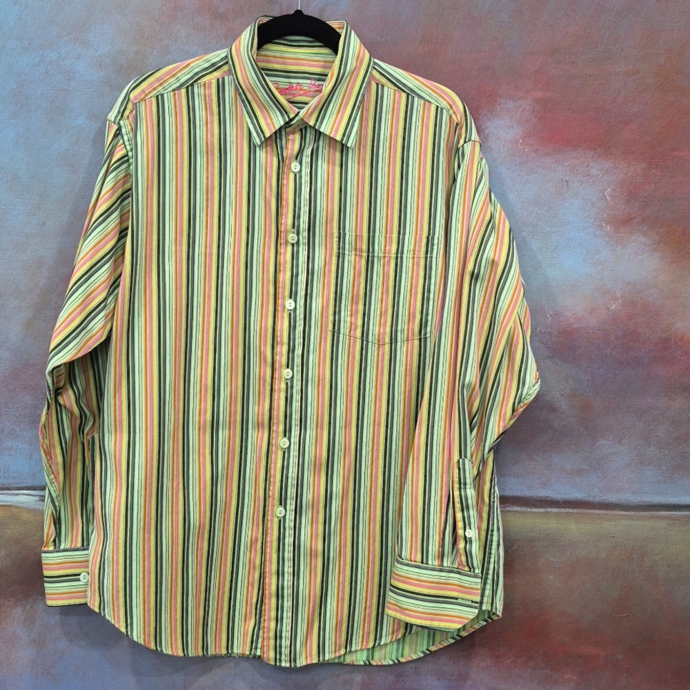 Bugatchi Uomo Multicolor Striped Button Down Shir… - image 5